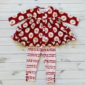 SweetHoney Valentines Out to Play Set Sweet Pea Hearts Roses VGUC 2T